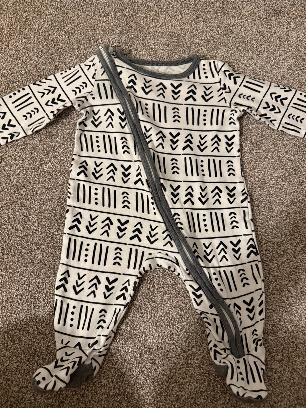 Lamaze Black & White Geometric Footed One-Piece